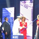 Momento do corte da fita do MSC Seaview