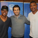 Fernando Gagliardi, do Meliá, com os ex-jogadores Marcos Assunção e Junior Baiano