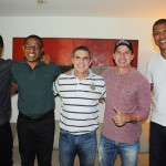 Mario Antonio, diretor de Vendas do Grupo Trend, com os ex-jogadores Marcos Assunção, Cesar Sampaio, Tulio Maravilha e Junior Baiano