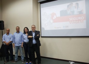 Carlos Luiz Silva, Celso Andrade, Claudia Brito e Agnaldo Abrahão durante o primeiro dia da Convenção Comercial April