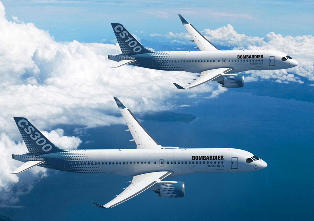 Bombardier finaliza programa CSeries com a entrega do 1° CS300 2 CS100-and-CS300-1