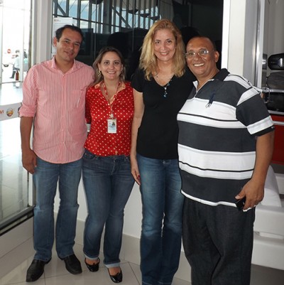 Cristina Lira junto à Marise Busanello, Eliandro e o presidente da ABAV-MT, Jhoary Proença (Foto: Divulgação)