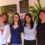 Diana Pavón, da Sectur México, Maíra Belluzzo e Marisa Zamboni, do Palace Resorts, e Marli Siqueira, da AeroMexico Diana Pavón, da Sectur México, Maíra Belluzzo e Marisa Zamboni, do Palace Resorts, e Marli Siqueira, da AeroMexico
