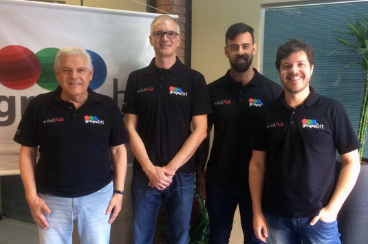 BRT Operadora contrata Paulo Finger como novo diretor 1 Paulo Finger e Luciano Palmerini Neto entre os sócios do Grupo BRT, Eraldo Palmerini e Marco Aurelio Di Ruzze