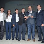 Alex Bonareti, Rafaela Marques, Clever Avila e Rogério Siqueira, do Beto Carrero World, com Fernando Del Cistia e Claiton Armelin da CVC