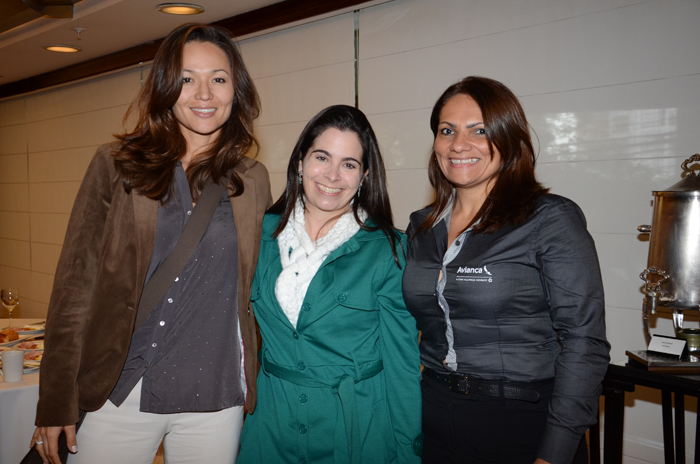 Ana Carina Homa, da Landscape, Samantha Machado, da TGK Travel, e Cristiane Lima, da Avianca Ana Carina Homa, da Landscape, Samantha Machado, da TGK Travel, e Cristiane Lima, da Avianca