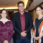 Carolina Ulloa e Natalia Mejía, da Procolombia, com Dante Campos, da Braztoa Carolina Ulloa e Natalia Mejía, da Procolombia, com Dante Campos, da Braztoa