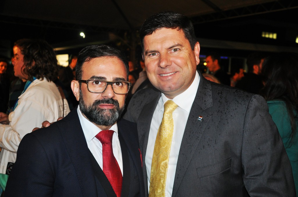 Geninho Góes, presidente da BNT Mercosul, com Agnaldo Santos, secretário de Turismo de Itajaí-SC