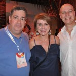 Otaviano Manjorie, do CVB de Porto de Galinhas, Jeanine Pires, e Lawrance Reinisch, diretor da WTM 