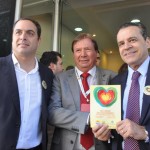 Paulo Câmara, governador de Pernambuco, Maximo Pelliteri, diretor do Hotel Armação e Henrique Alves, do MTur 