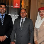 Rodrigo Galvão, Marcelo Abreu e Carolina Logato, da Emirates Airline Rodrigo Galvão, Marcelo Abreu e Carolina Logato, da Emirates Airline