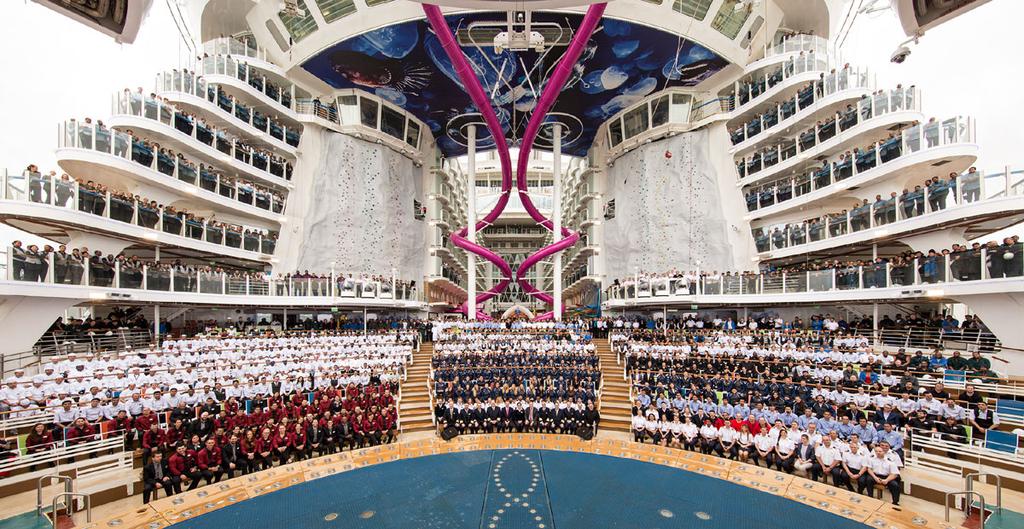 Royal Caribbean apresenta oficialmente o maior navio de cruzeiro do mundo 1 Cerimônia de apresentação do Harmony of the Seas