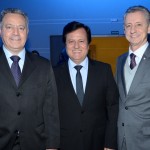 Carlos Antônio da Silva, da Sindhotéis, Licério Santos, da Comtur, e Altino Voltolini, do ICVB
