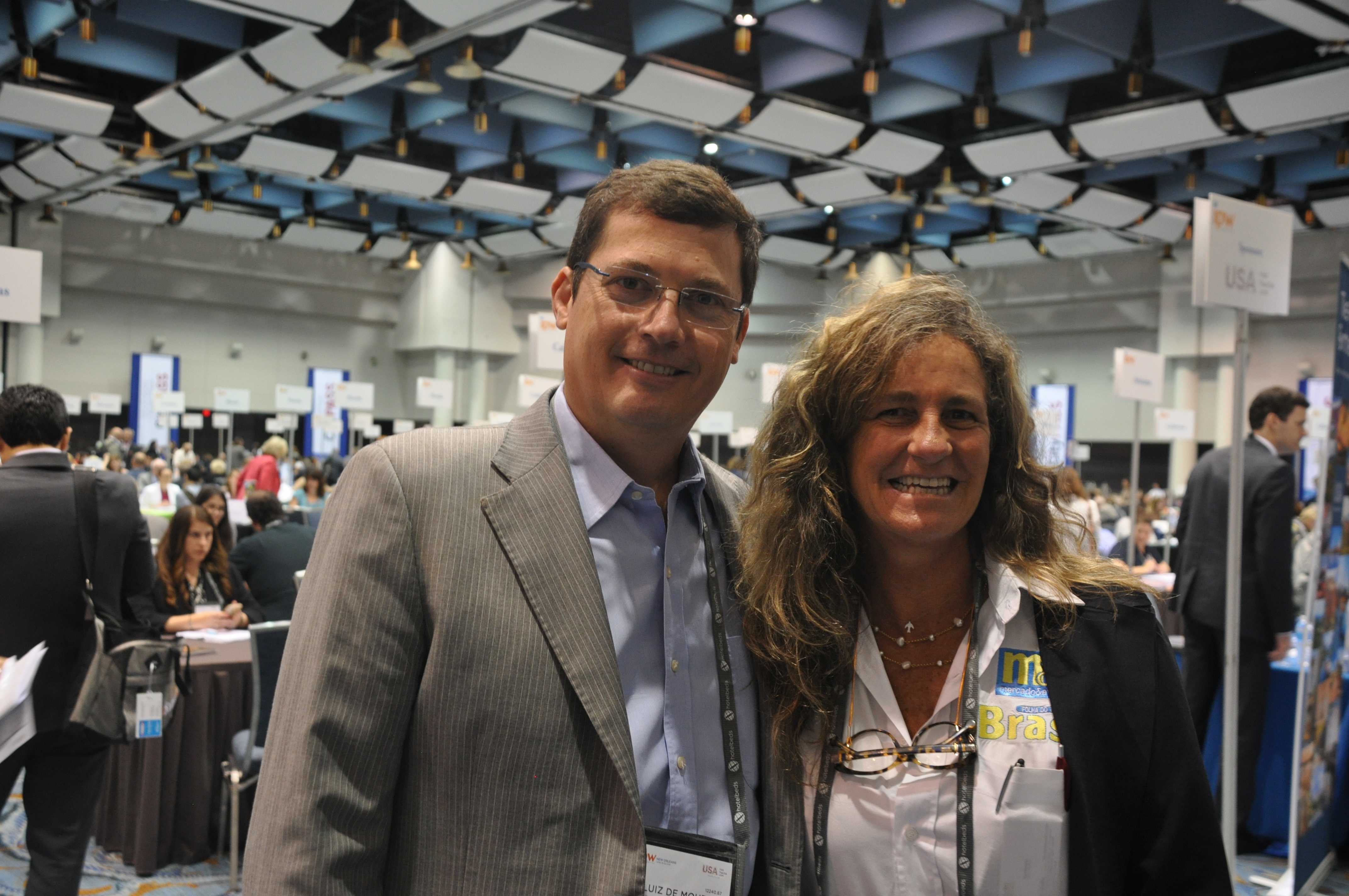 Luiz Moura, da US Travel, com Mari Masgrau, do M&E Luiz Moura, da US Travel, com Mari Masgrau, do M&E