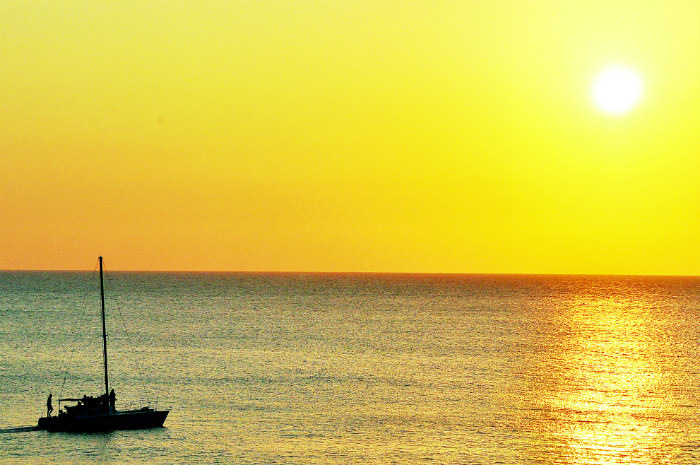 Pôr do sul em Negril, um dos pontos turísticos mais importantes da Jamaica