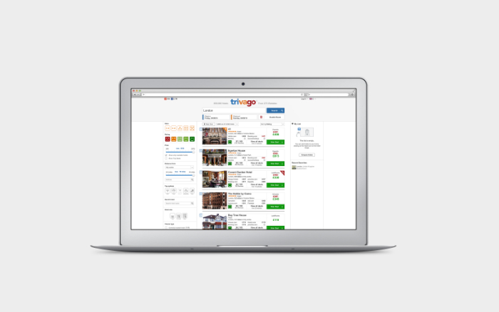 Trivago investe no mobile em busca de melhorar a experiência do usuário 1 Tela inicial trivago (Foto: Divulgação)