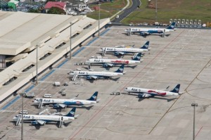 Aeronaves no páteo do Aeroporto de Viracopos (Foto: Gianfranco Panda Beting)