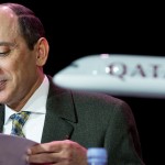 HE Akbar Al Baker, Group CEO of Qatar Airways, speaks during the first delivery of the Airbus A350XWB at Airbus headquarters in Toulouse , France on December 22, 2014.