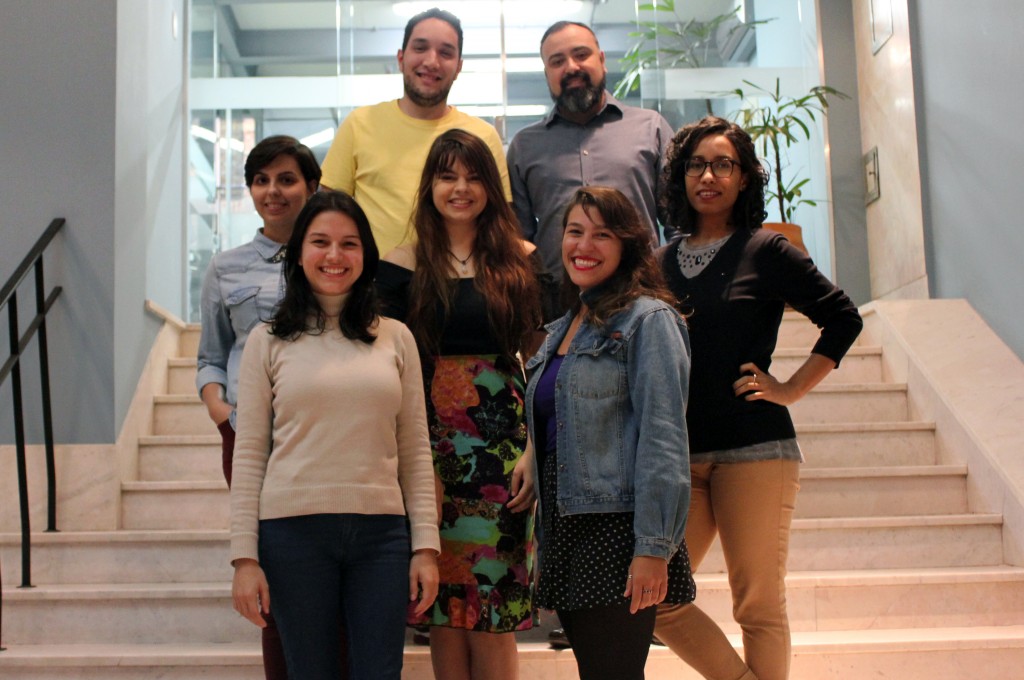 Aline Costa, Kristhiany Teixeira, Samantha Chuva, Camila Oliveira, Gustavo Cascone e Anderson Masetto (Lisia Minelli está de férias)