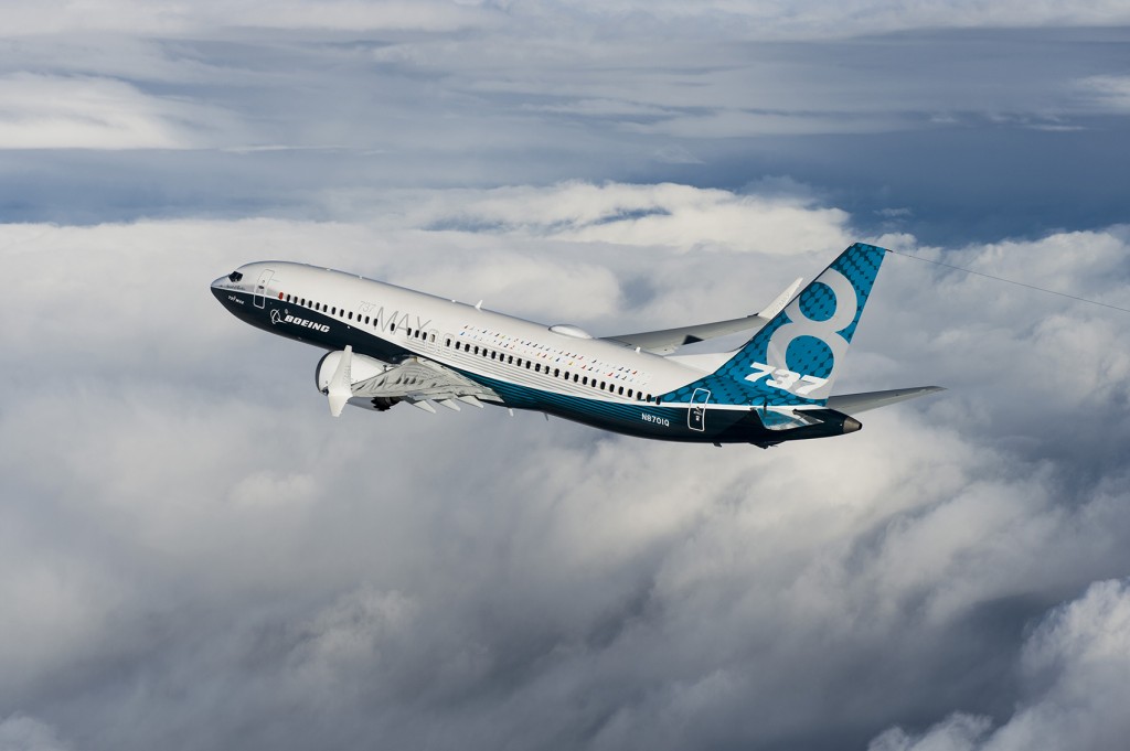 737Max; Boeing, Seattle, Renton, 737MAX First Flight, Airplane 1A001; K66500-04; Air to Air