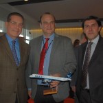 Hadil da Rocha-Vianna, embaixador do Brasil no Uruguai, Pellegrino, e Fernando Cattivelli, presidente da Câmara de Comércio Uruguaia-Brasileira