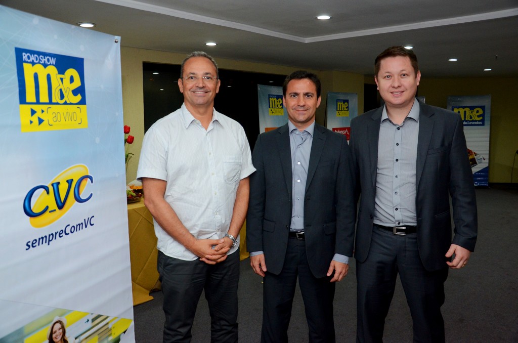 M&E AO VIVO - CVC Nordeste supera média de crescimento nacional no 1° semestre 1 Arley Silva, Rogério Mendes e Anselmo Breves, da CVC