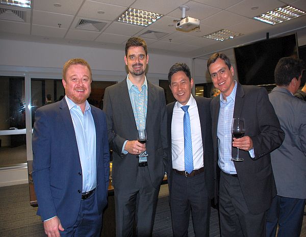 Alessandro Jarzynski, Chief Underwriting Officer para América Latina, Raphael Swierczynski, CEO da QBE Brasil, Edgar kobayashi, deputy CEO da April Brasil, e Ariel Couto, diretor de commercial lines, da QBE Brasil