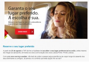 Tap permite opção de reservar assento antes do check-in