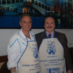 Wilson Luiz Pinto, proprietário do Villa Tavola, e seu pai Nelson Areu, presidente do SinHoRes