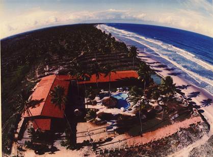 Foto aérea da época do início do hotel