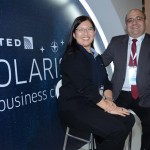 Tatiana Arantes, da United Ailines, e Martini, da Avipam Turismo Tatiana Arantes, da United Ailines, e Martini, da Avipam Turismo