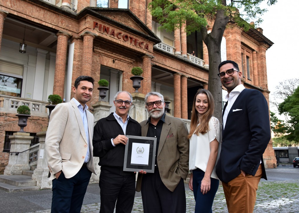 Diretores da Pinacoteca, com José Roberto Sadek, da Secult e o gerente da Trip Advisor - foto Christina Rufatto