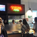Entre as opções do buffet, a clássica pizzaria Vespa estava presente