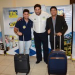 Vitor Bauab, do M&E, com Samuel Arantes, da Arantes Tur, e Marcondes, da Sucesso Viagens