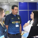 Luciana Fernandes, do M&E, conversa com Carlos Antunes e Mariana Trevisan, da Etihad