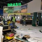 Montagem do estande do Brasil Montagem do estande do Brasil