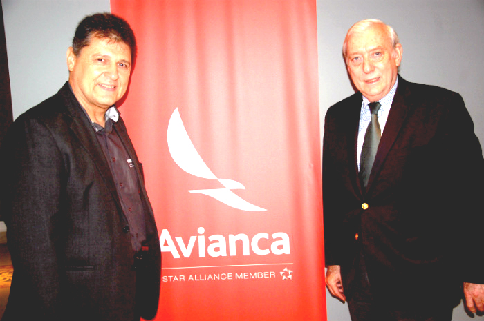 Avianca realiza evento no Rio para interagir e divulgar destinos a agentes Valci Souza, gerente regional de vendas do Rio, e Ian Gilliespie, diretor internacional da Avianca