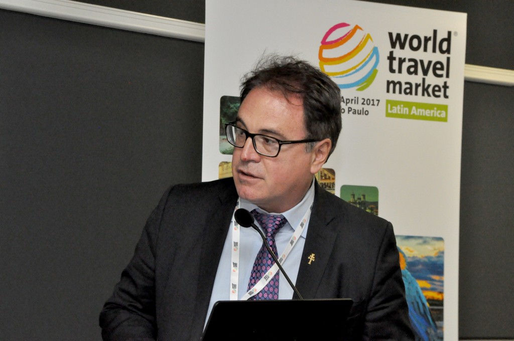 WTM - Autoridades defendem união dos países para fortalecer turismo na América do Sul Vinicius Lummertz, presidente da Embratur