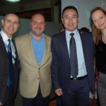 Guilherme Barros, da Air China, Carlos Vazquez, da Esferatur, Shi Shuai, da Air China, e Roberta Simara, da Rextur Advance