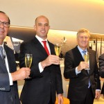 Luiz Rocha, do RIOgaleão, Frederico Pedreira, da Avianca Brasil, Mark Schwab, da Star Alliance, e Song Hoi See, do Plaza Premium Group