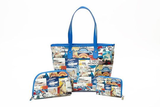 Costa Cruzeiros lança coleção vintage dedicada à história da marca Bolsas com design que remete peças publicitárias antigas da Costa (Foto: Divulgação)