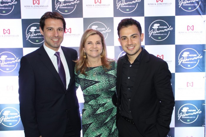 Festuris será premiado no Peru por fomento ao turismo na América do Sul Diretores do Festuris Eduardo Zorzanello, Marta Rossi e Marcus Vinícius Rossi (Foto: Divulgação)