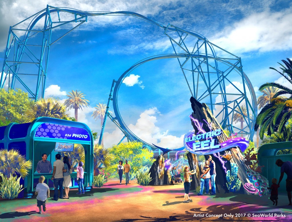 SeaWorld San Diego ganhará nova montanha-russa em 2018; veja detalhes Electric Eel Entry - high res