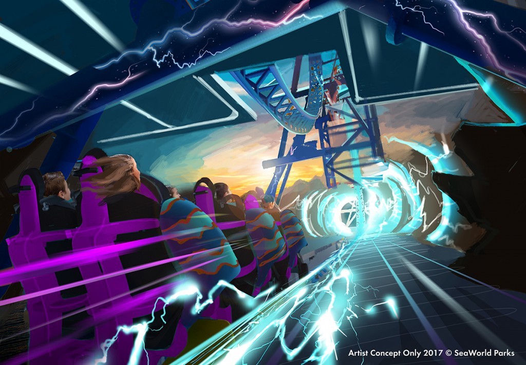 SeaWorld San Diego ganhará nova montanha-russa em 2018; veja detalhes Electric Eel launch station - hi res