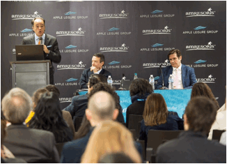 AMResorts foca em investidores espanhóis para expandir portfólio Executivos do grupo durante conferência que discutia ações de expansão (Foto: Divulgação)