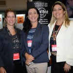 Cristiane Jayme, do grupo Trend no centro, com Luciana Nasser e Carla Cecchele, da RCD Hotels