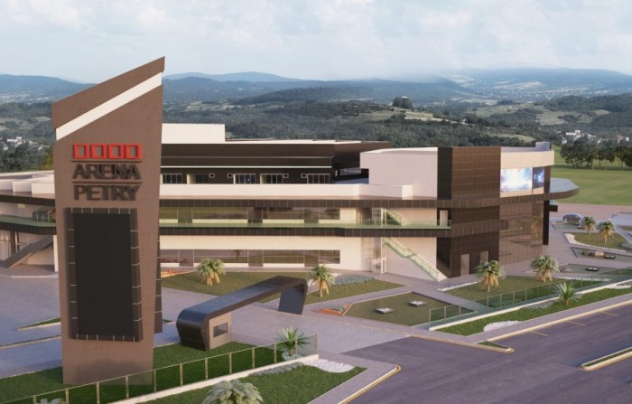 Novo centro multiuso da Grande Florianópolis avança nas obras 1 Projeto 3D de como a costrução deve ficar quando estiver concluída (Foto: Divulgação)