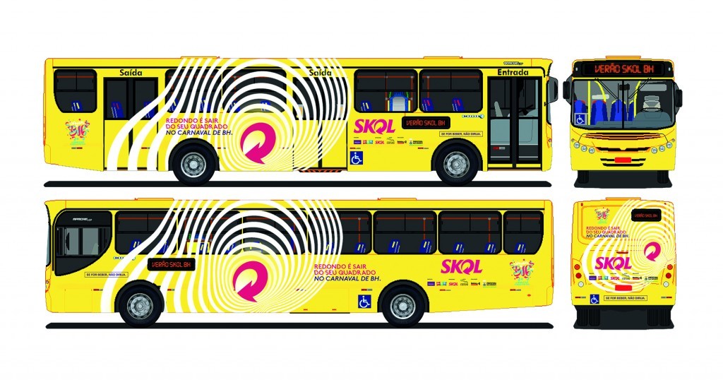Foliões terão ônibus gratuitos em BH durante o Carnaval SIMULACAO-Onibus_Carnaval-JPEG