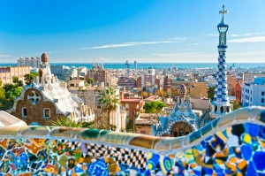 Park Guell in Barcelona, Spain.