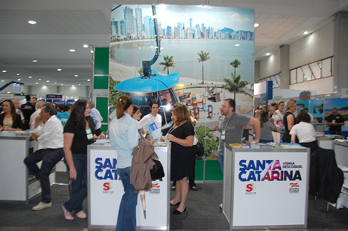 Estande de Santa Catarina é um dos mais cheios da feira
